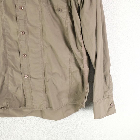 7 Diamonds Shirt Mens Large Brown Button Up Safari Pockets Outdoor Stretch - Picture 3 of 12